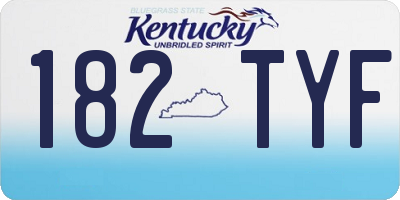 KY license plate 182TYF