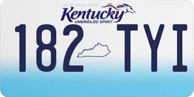 KY license plate 182TYI