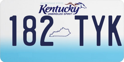 KY license plate 182TYK