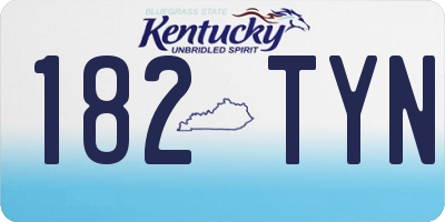 KY license plate 182TYN