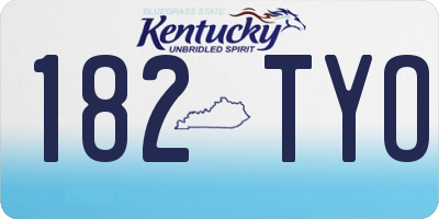 KY license plate 182TYO