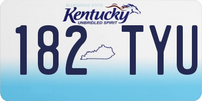 KY license plate 182TYU