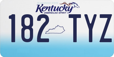 KY license plate 182TYZ