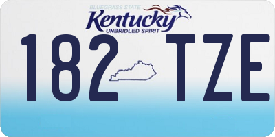 KY license plate 182TZE