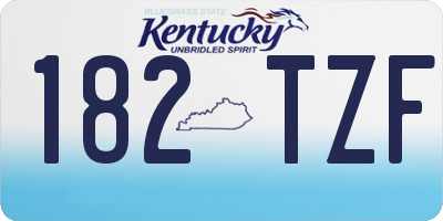 KY license plate 182TZF