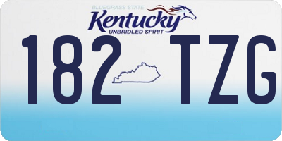 KY license plate 182TZG