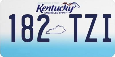 KY license plate 182TZI