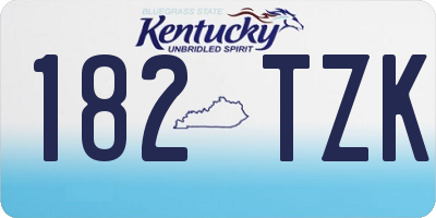 KY license plate 182TZK