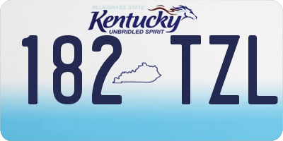 KY license plate 182TZL