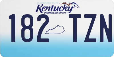 KY license plate 182TZN