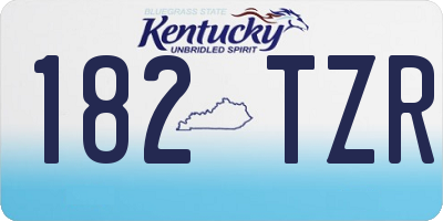 KY license plate 182TZR