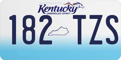 KY license plate 182TZS