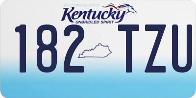 KY license plate 182TZU