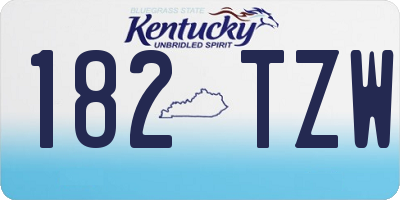 KY license plate 182TZW