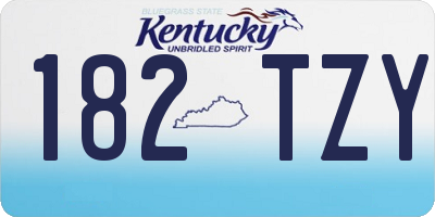 KY license plate 182TZY