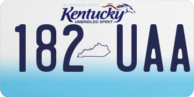 KY license plate 182UAA