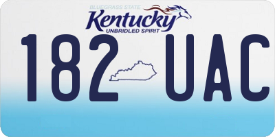 KY license plate 182UAC