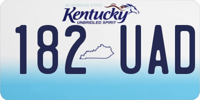 KY license plate 182UAD