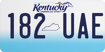 KY license plate 182UAE