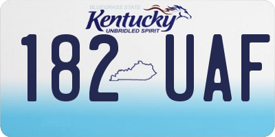 KY license plate 182UAF