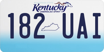 KY license plate 182UAI