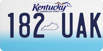 KY license plate 182UAK