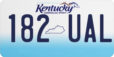 KY license plate 182UAL