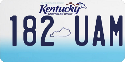 KY license plate 182UAM