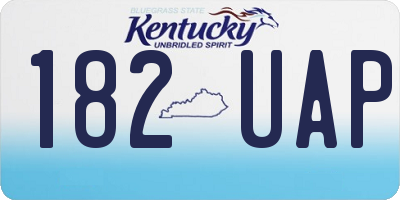 KY license plate 182UAP