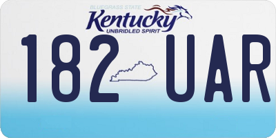 KY license plate 182UAR