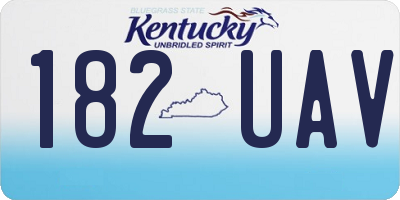 KY license plate 182UAV