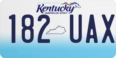KY license plate 182UAX