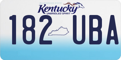 KY license plate 182UBA