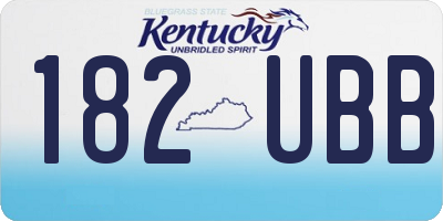 KY license plate 182UBB