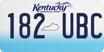 KY license plate 182UBC