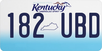 KY license plate 182UBD
