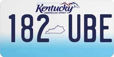 KY license plate 182UBE