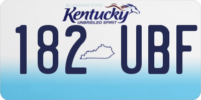 KY license plate 182UBF