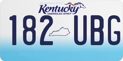 KY license plate 182UBG
