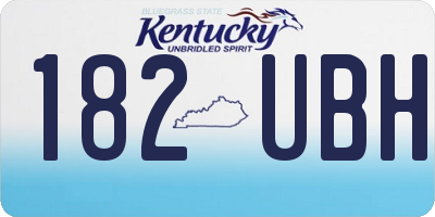KY license plate 182UBH