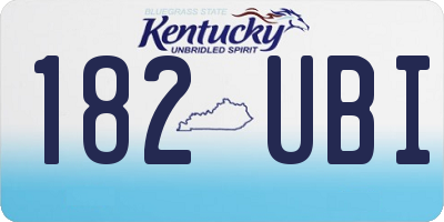 KY license plate 182UBI