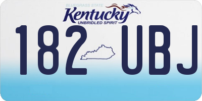 KY license plate 182UBJ