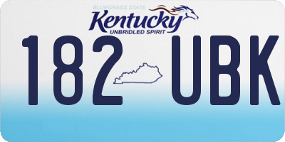 KY license plate 182UBK