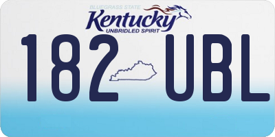 KY license plate 182UBL