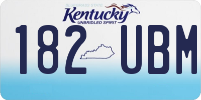 KY license plate 182UBM