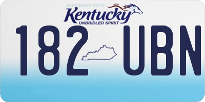 KY license plate 182UBN