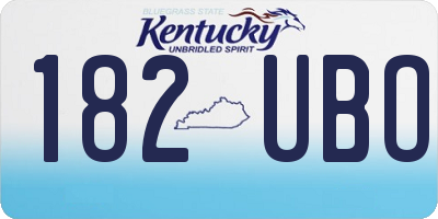 KY license plate 182UBO