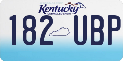 KY license plate 182UBP