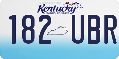 KY license plate 182UBR