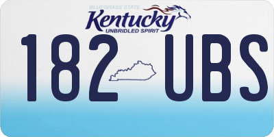 KY license plate 182UBS